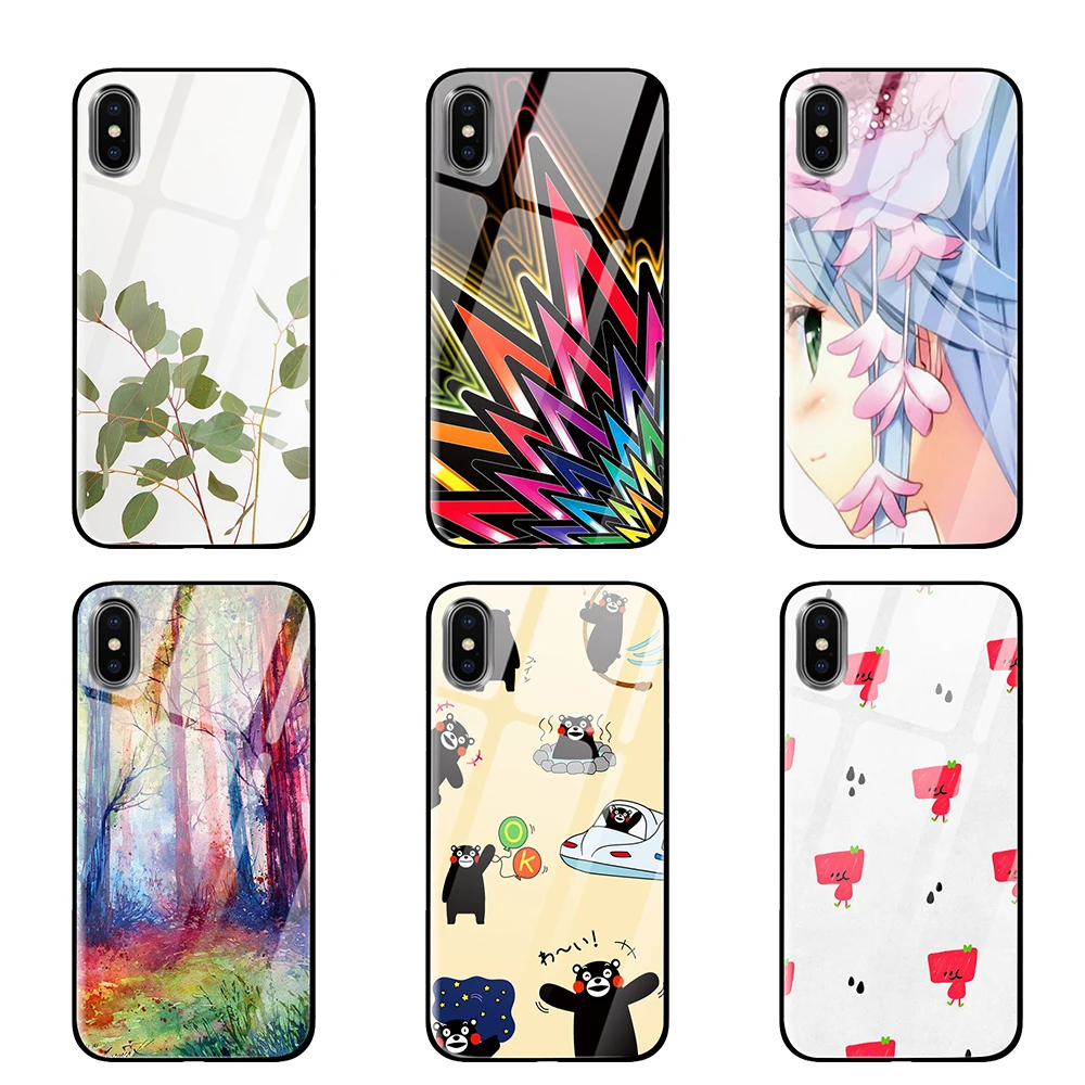 Красный милый кот для iPhone 5 5S SE 6 6s 7 8 Plus X XS Max XR закаленное стекло чехлы для телефонов