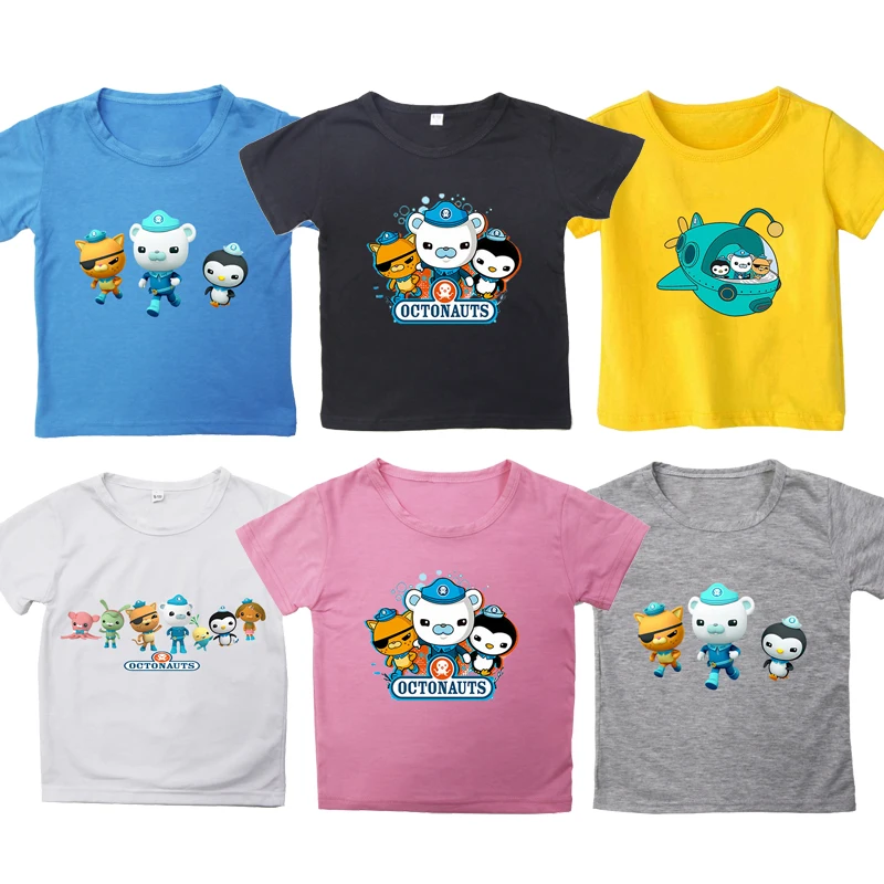 Kids Octonauts Print T Shirts for Girls Boys Teens Cartoon Tshirts Summer Children Anime T-shirts Tee Tops Toddler Streetwear 2019 children captain underpants character cartoon print t shirts boys