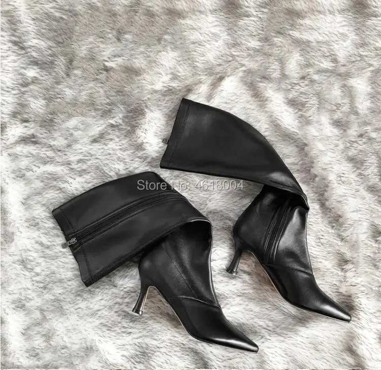 KALMALL/; Botas Mujer; сапоги до колена; женские ботинки с острым носком на каблуке-рюмочке; ботинки на молнии; цвет черный, белый; ботинки винного цвета; большие размеры 43
