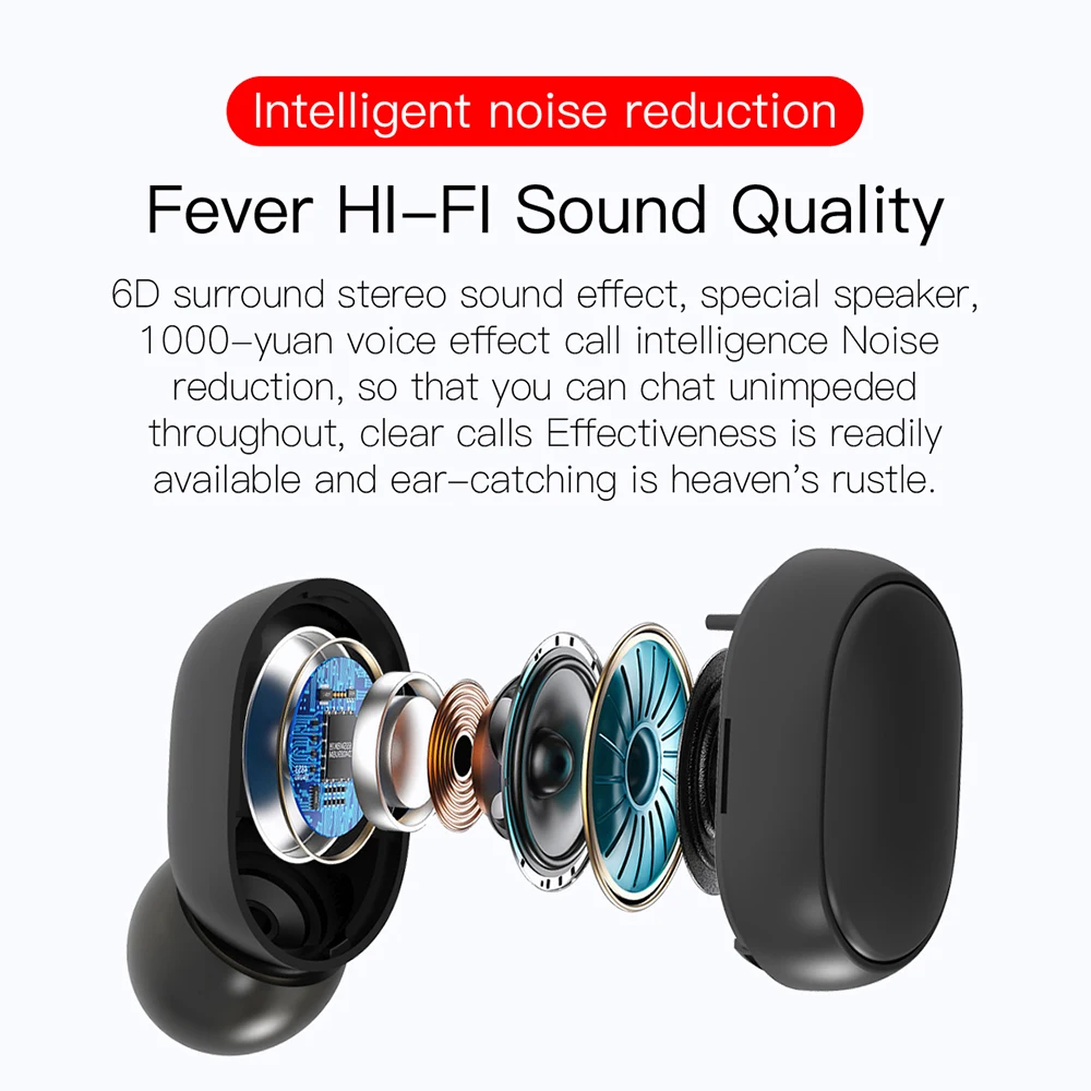 E6S беспроводные Bluetooth наушники TWS IPX4 водонепроницаемый с 2000 мАч Светодиодный