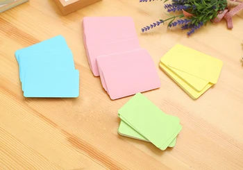 

100pcs Blank Card Mix Color Bookmark Multi-Purpose DIY Note Card Name Card Greeting Card Premium Kraft Paper School Supplies