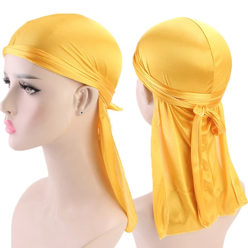 Men Thick Silky Durags Bandanas Turban hat Wigs Doo Men Satin Durag Headwear Headband Hair Accessories bandana scarf bandana hair bands Extra Long Tail Du-Rag