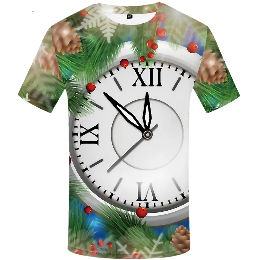 Plus Size 7XL Men Christmas T shirts Tree shirt 3d Xmas Tshirt Printed Party Homme Print Short Sleeve | Мужская одежда