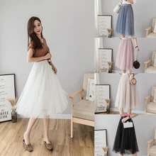 Новинка Лето Осень Женские одноцветные юбки новая уличная одежда Повседневная модная плиссированная без украшения натуральная Талия полиэстер