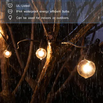 

25FT fairy string Light G40 Globe Party Christmas String Light,Warm White 25Clear Vintage Bulbs 25ft,Decorative Outdoor Backyard