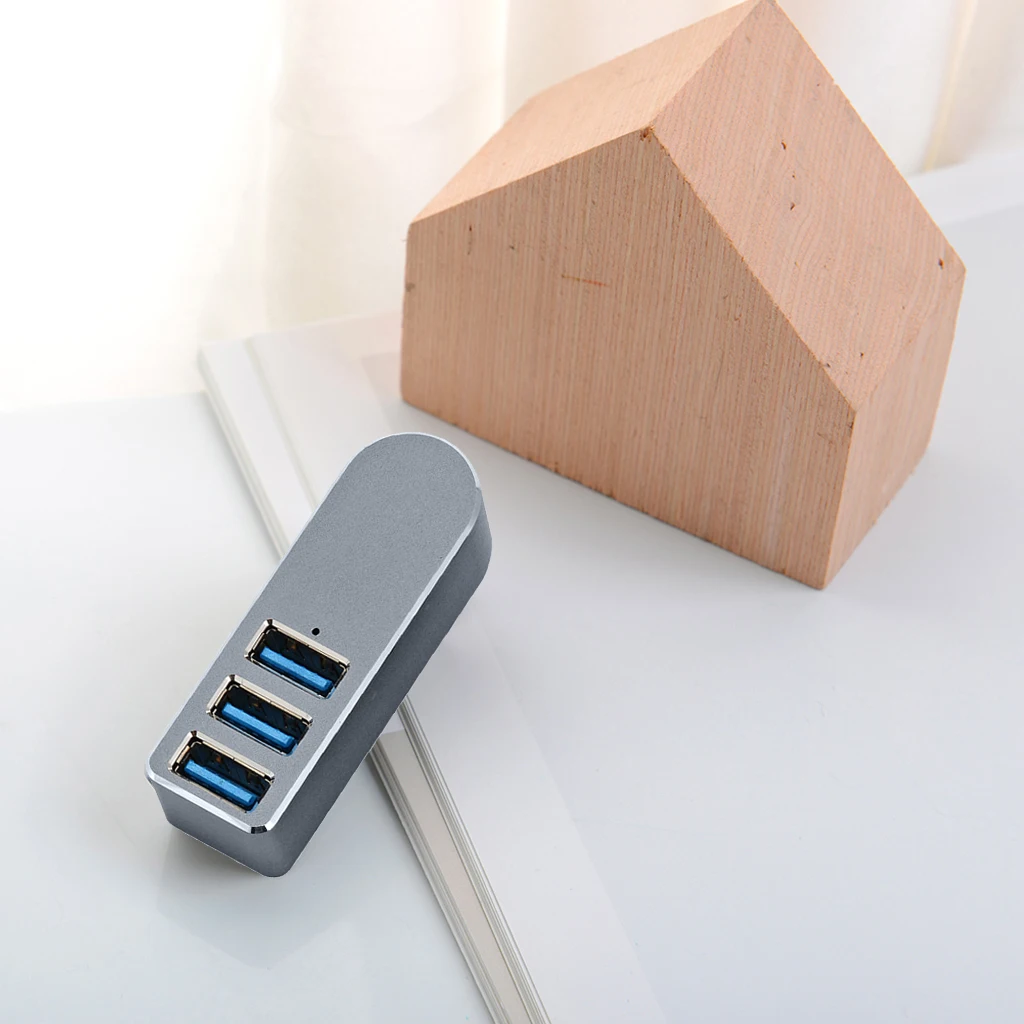 Алюминиевый сплав мини 3 порта USB 3,0 концентратор поворотный USB разветвитель адаптер для ПК ноутбука
