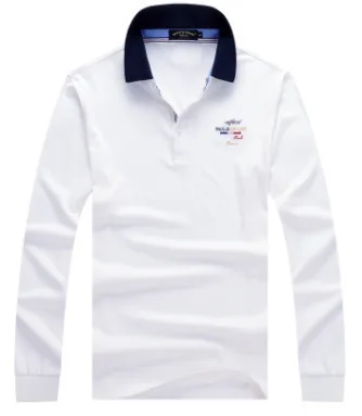 6201 White Аэронавтика зима Акула Slim Fit с длинным рукавом Поло рубашка Ralp Eden Мужская парка Повседневная Акула мужские рубашки поло - Цвет: 6201 White