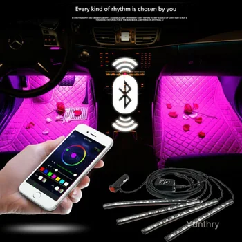 

1pcs Atmosphere lights Music 1x Control 1* 220*14mm 4x LED RGB Light Strip