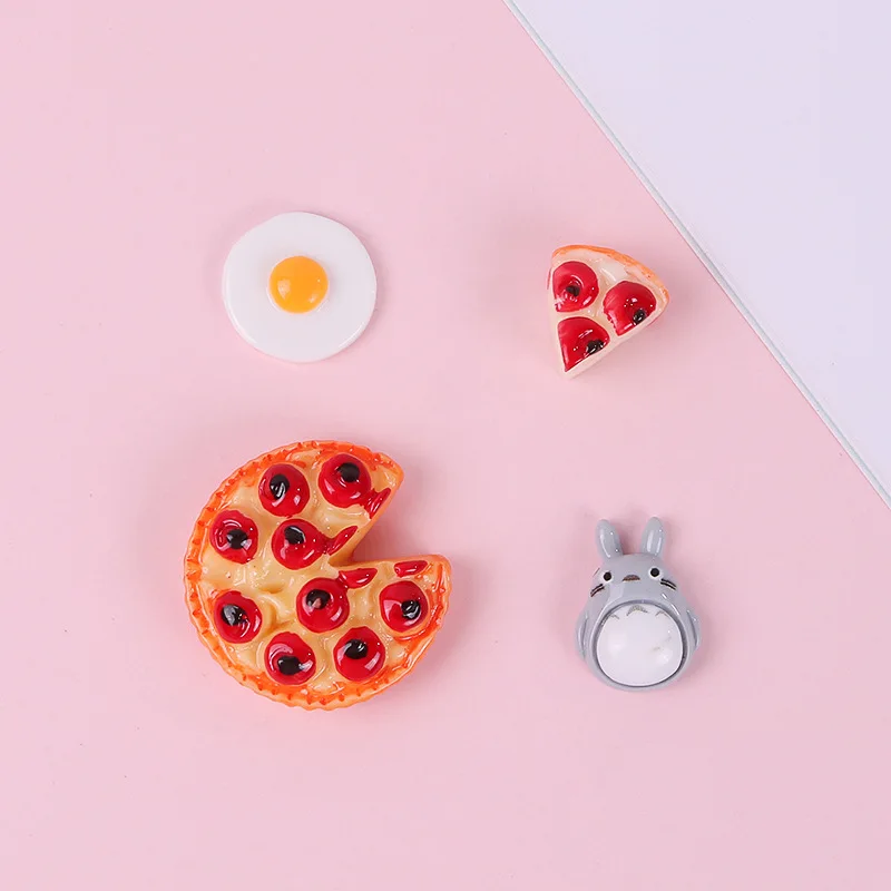 

10Pcs/lot Mini Pizza Egg Resin Cabochon Flatback Cute Totoro Simulation Food DIY Scrapbooking Embellishment Decoration Craft