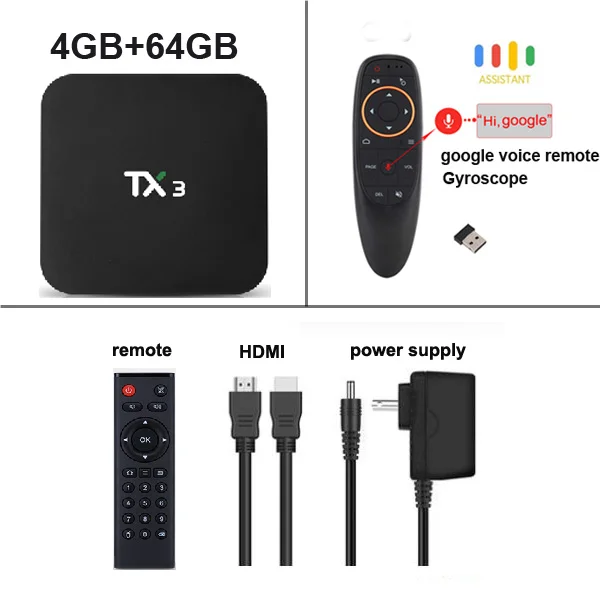 ТВ-приставка Tanix TX3 Android 9,0 Amlogic S905X3 H.265 8K Netflix HDR 2,4G/5 GHz Dual Wifi BT 4,2 смарт-приставка медиаплеер - Цвет: 4GB 64GB G10S