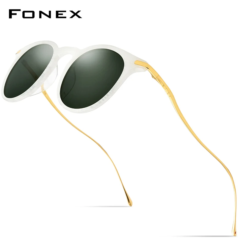 FONEX Очки солнцезащитные унисекс зеркальные круглые поляризационные с защитой UV400|Женские очки| |