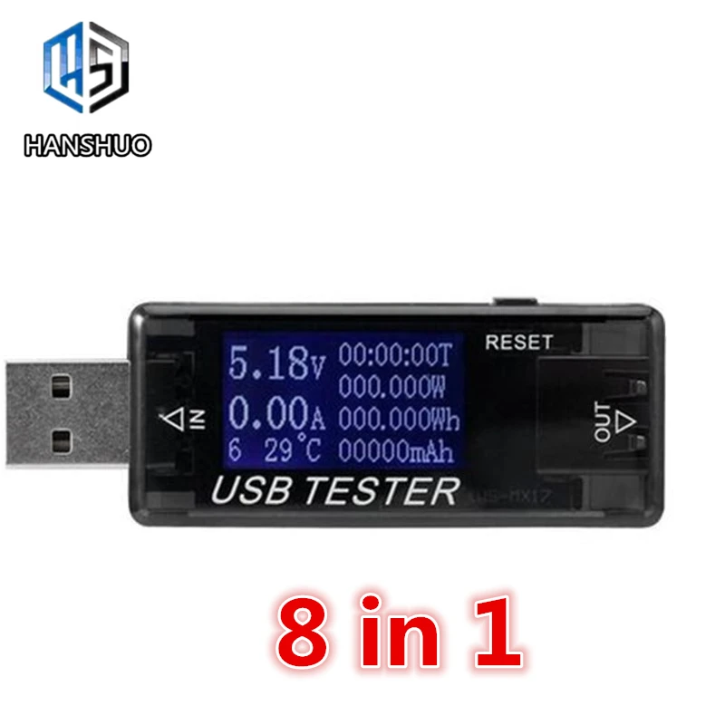 8 в 1 QC2.0 3,0 4-30 в электрическая мощность USB Емкость тестер напряжения измеритель тока монитор вольтметр Амперметр