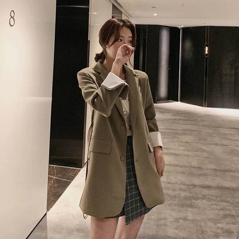 

Online Celebrity Small Suit Coat Women's Fashion Autumn Korean-style British Style Retro INS Hong Kong Style CHIC European Goods