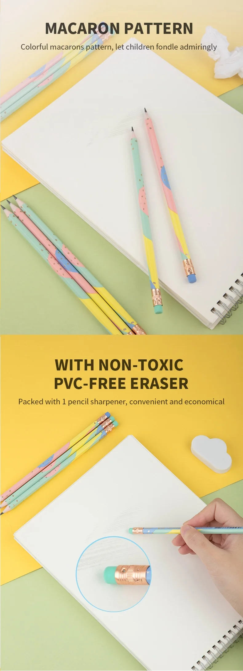 DELI PS карандаши пластиковые для школы 1 коробка(12 шт) HB симпатичный карандаш Экологичные карандаши для детей Канцтовары EU54800 EU54900