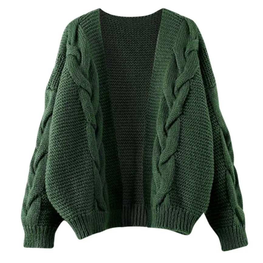 Кашемир для женщин плюс размер женский теплый зимний и осенний верхняя одежда пупочный твист трикотажный вязаный свитер - Цвет: Green