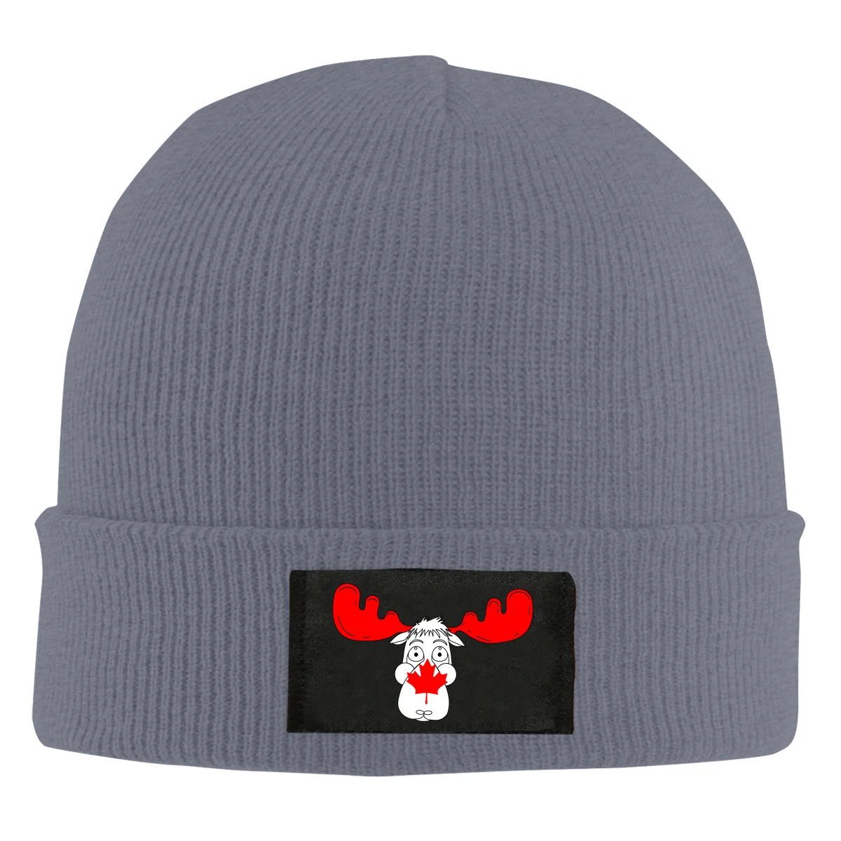 Канадский флаг Moose Черная шапка Мужская Женская Зимний теплый для катания на лыжах кепка вязаная шапка с черепом
