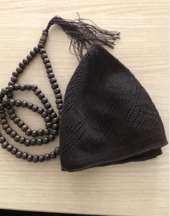 Мусульманские мужские шапки для молитвы taspih masbaha Beanie 2 шт./лот вязаная шапка в