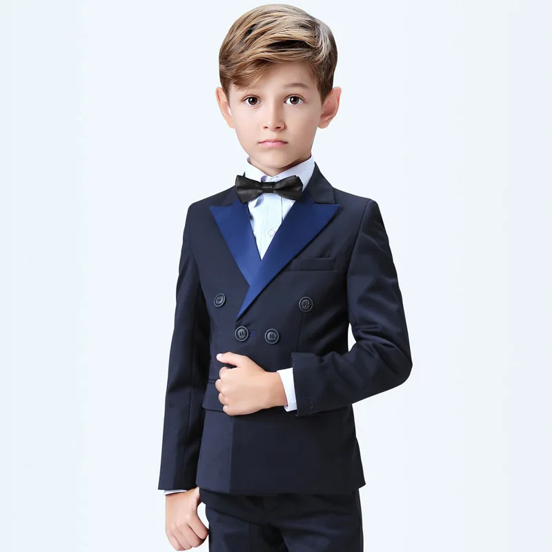 

Formal wedding Flowers Boys Suit Blazer Kids Party children Tuxedo jacket Vest Pant 3pcs clothes Children Prom Ceremony Costume