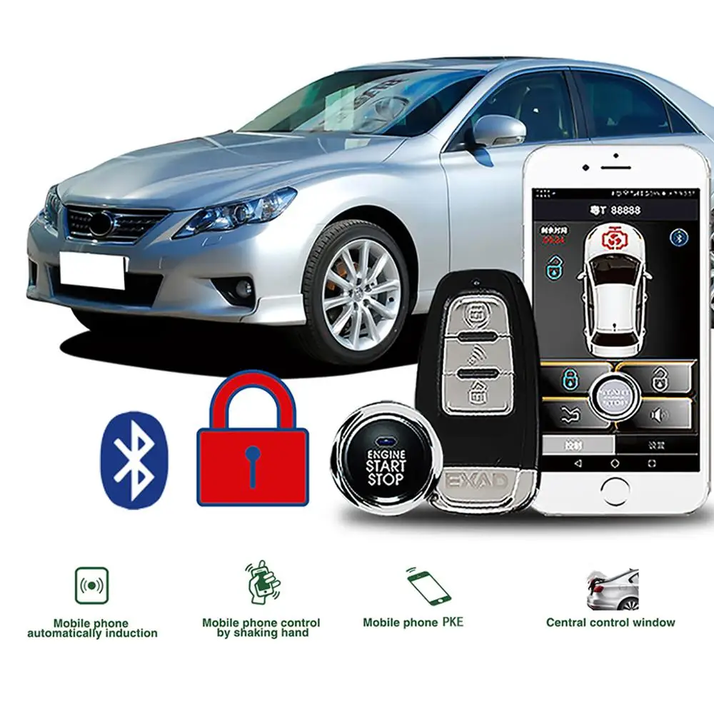 

Comfort Keyless Entry PKE Start Stop System ios/Android APP Car Alarm Boost Car Engine 80-100M Remote Start For Home Peugeot 206