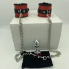 Sex Bondage kit of Bondage Wrist to Anal Plug Sex Toys with Metal Chain for Men Women Gay Bdsm Slave Handcuffs Strap SM Games 1