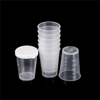 

10Pcs/set 50ml Plastic Plastic Liquid Measuring Cups Graduated Laboratory Bottle Lab Test Measuring Container Cups with Cap