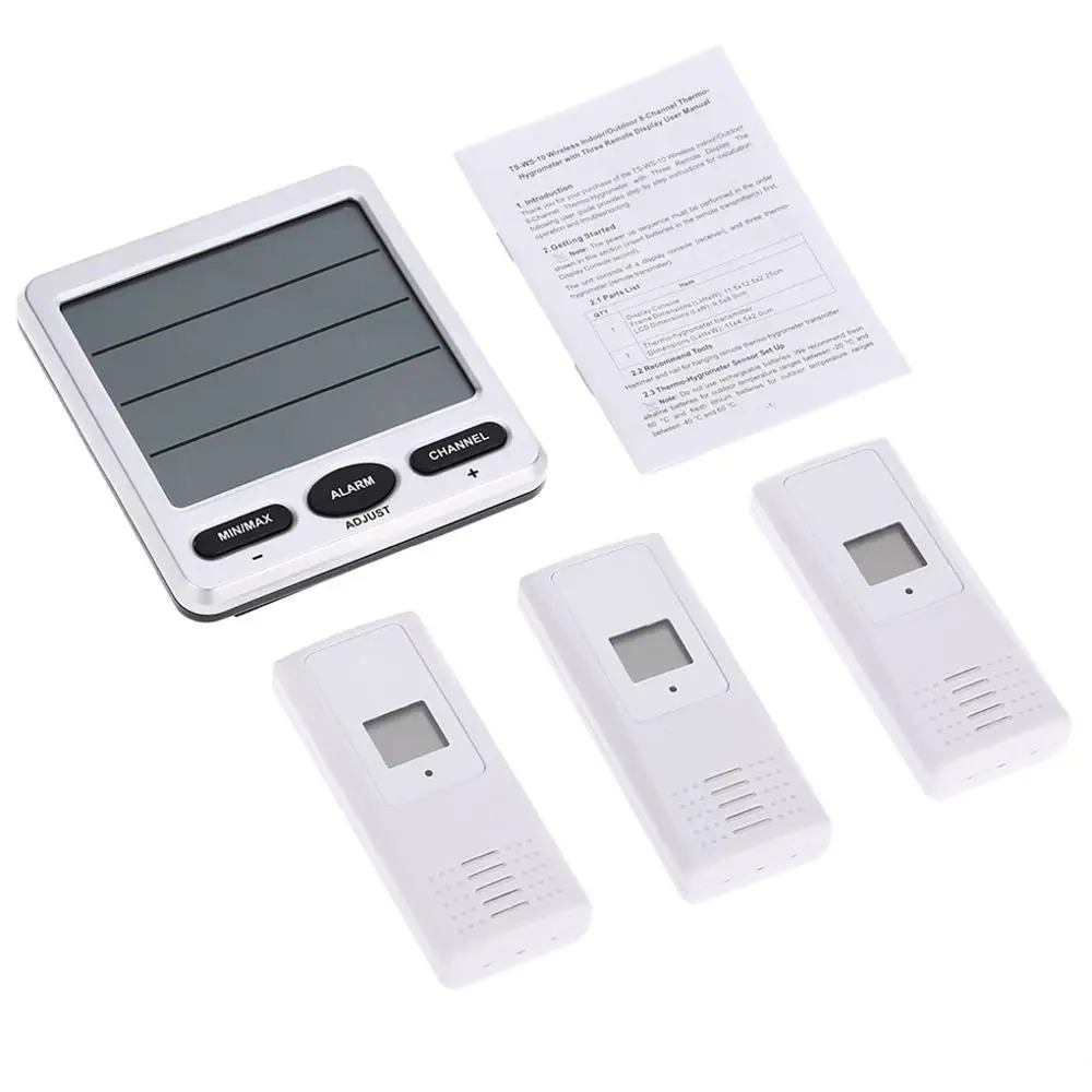 

LCD Digital Thermometer with 3 Remote Sensor Hygrometer In/Outdoor Wireless Weather Station 8 Channel Humidity Temperature Teste