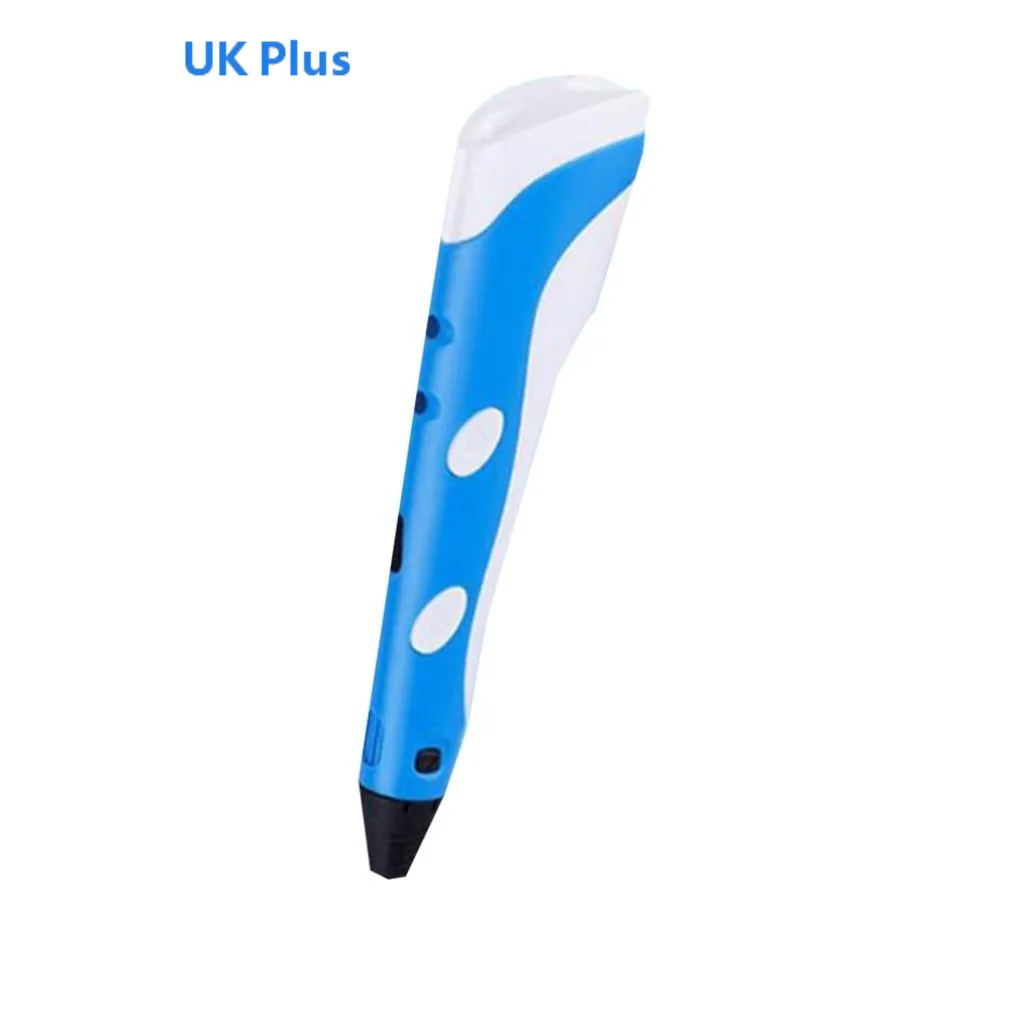 Blue UK Пластиковая 3D печать Ручка Детский праздник подарок 3D Ручка детская игрушка стерео живопись трехмерное литье - Цвет: Blue UK