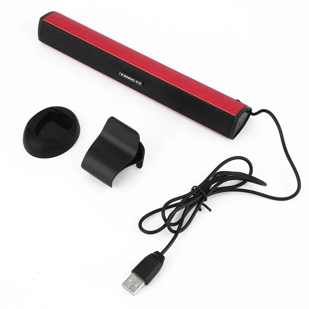 USB power ноутбук компьютер ПК ноутбук аудио динамик аудио усилитель звука Саундбар разъем для наушников с держателем - Цвет: Red