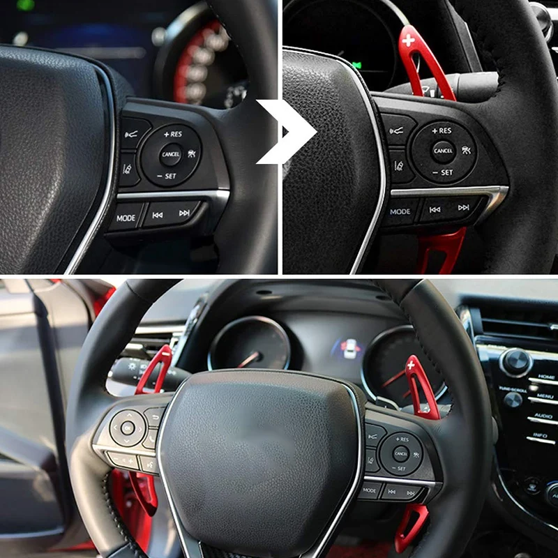 Алюминиевое рулевое колесо Paddle Shifter расширения Чехлы для Toyota Camry(Спортивная красная матовая отделка