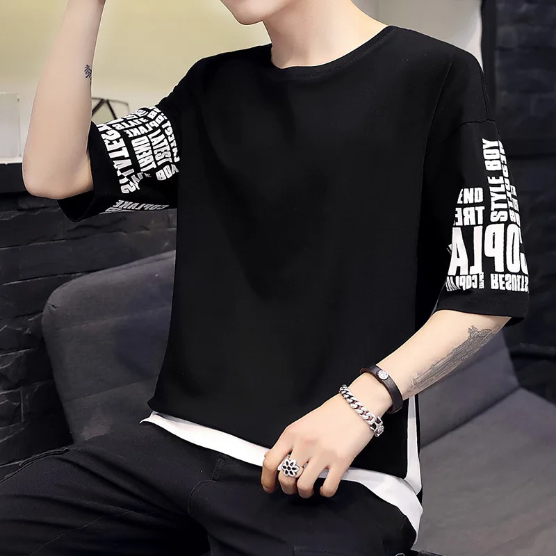 

2019 Summer New Style Ant Wrinkle Half-sleeve Shirt Half-sleeve Shirt English Multi-color Versatile Simple Korean-style Japanese