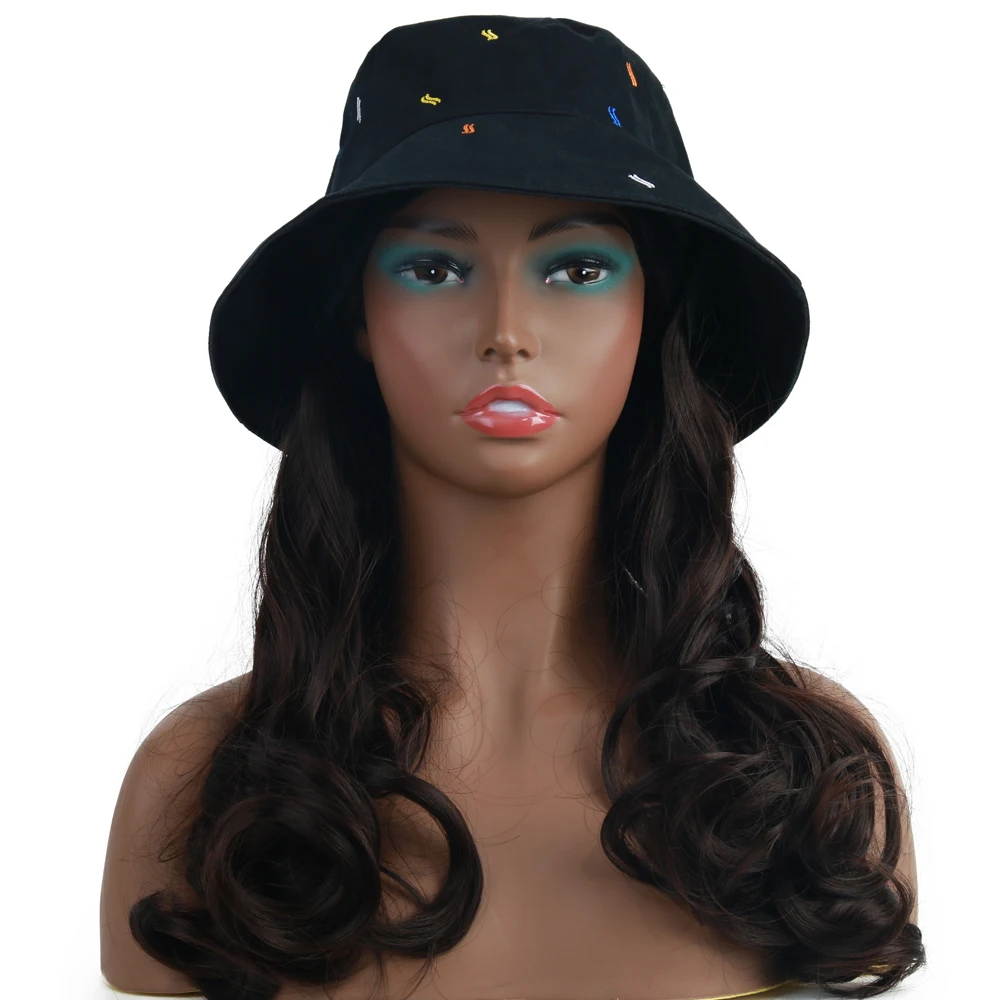 

14inch Long Synthetic Cap Wig Many style Natural Black / Brown Wave Wigs Naturally Connect Synthetic Hat Wig Adjustable For girl