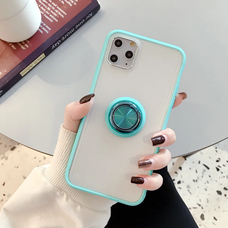 Новое крепление в виде кольца на палец защитный чехол для iPhone X 7 6 6s 8Plus XS 11pro сетчатый чехол с кольцом и пряжкой защитный чехол для телефона - Цвет: SJK23-1