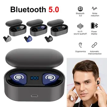 

New TWS with power display 5.0 LED digital display touch wireless binaural stereo portable Mini sports Bluetooth headset