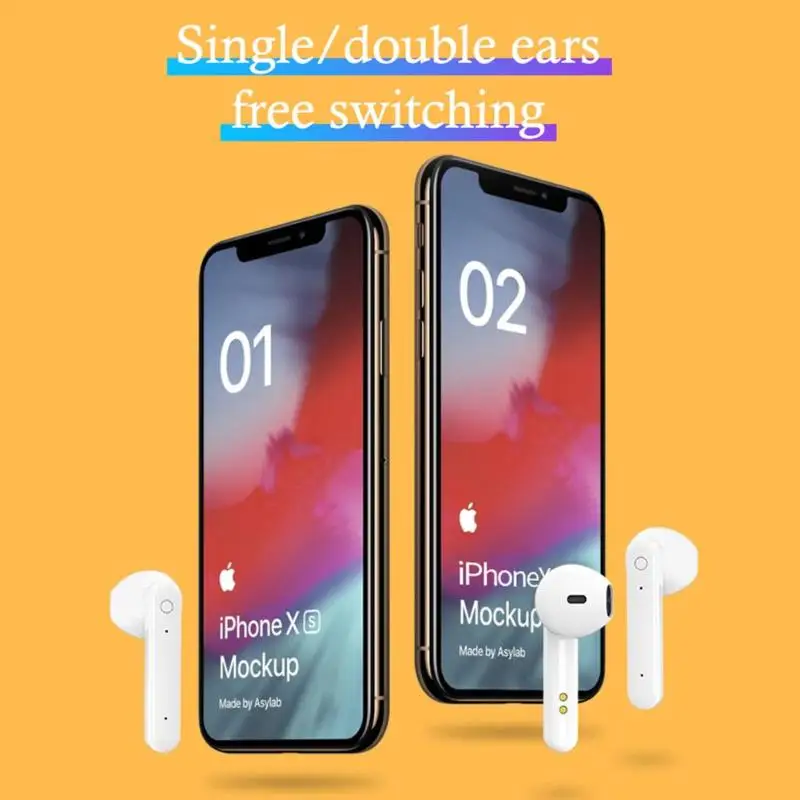 Bluetooth гарнитура, беспроводная гарнитура, Bluetooth 5,0, мини беспроводной наушник для iPhone X, 8 миллиметров, samsung S8, шумоподавление, новинка