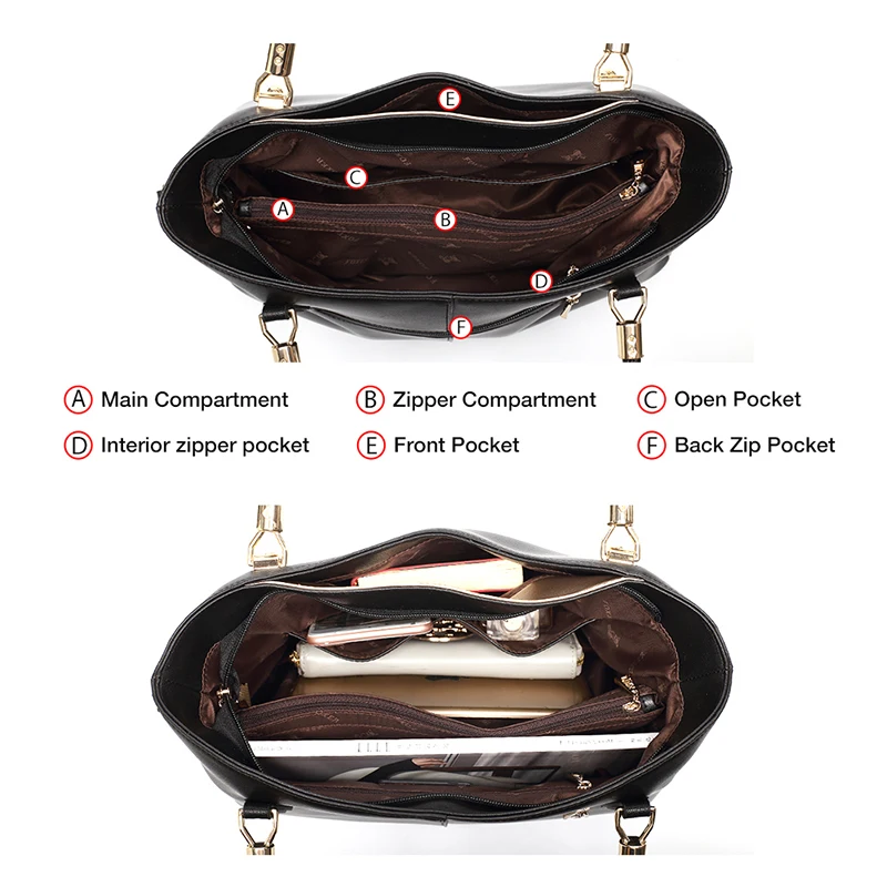 Женская сумка тоут FOXER черная через плечо из яловой кожи 2019|handbag ladies|brand handbagsfashion