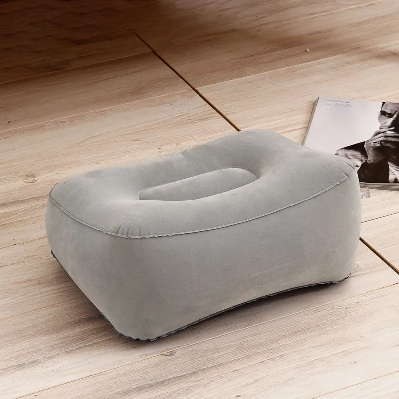 

Portable Pad Mat Footrest Pillow Home Outdoor Foot Relief Cushion PVC Gray Train Flight Travel Inflatable Foot Rest Air Pillows