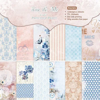 

24pcs/Set You & Me Patterned Paper Pad Pack Background Cardstock Scrapbooking Pack Handmade Craft Paper Card DIY Decoration