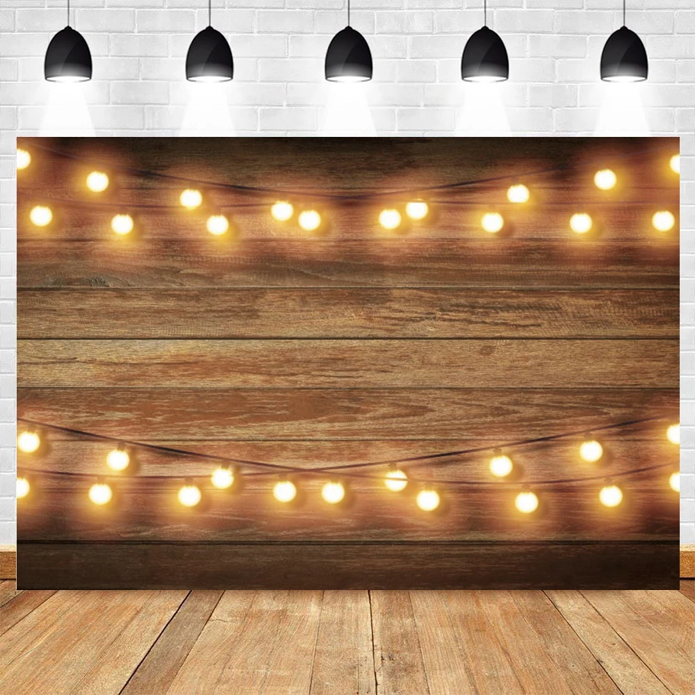 

Yeele Wooden Boards Texture Warm Light Bulb Backdrop Vinyl Wall Planks Background Portrait Photography Photo Studio Photophone