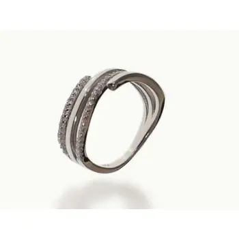 

Sterling silver ring with smooth threads and zircon threads