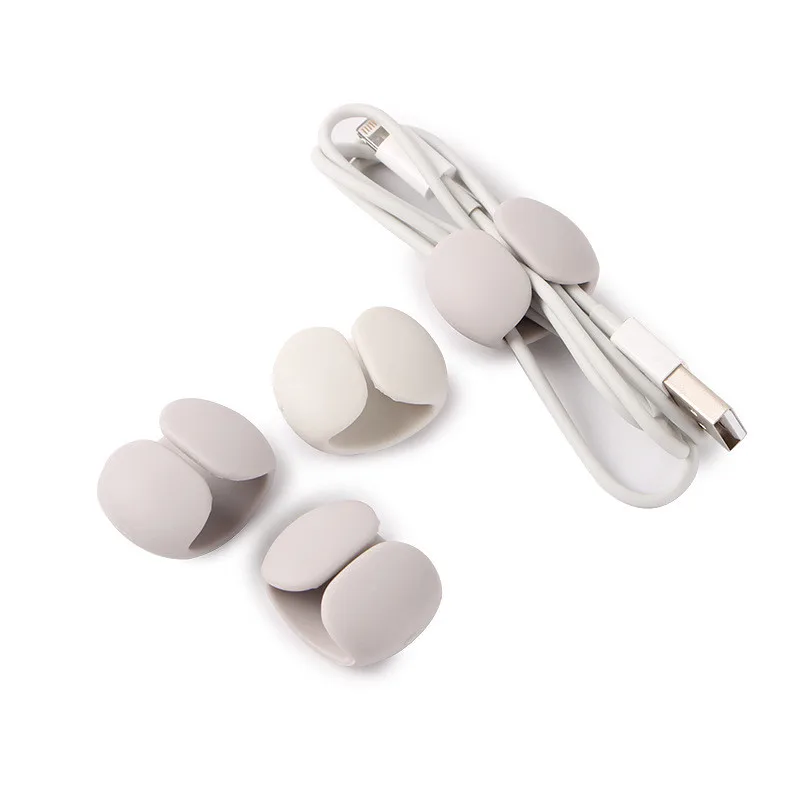 White 5 pieces 5 шт. устройство для намотки кабеля Обертывания головное устройство Шнур Органайзер силиконовый usb-кабель зажим для управления ремешком держатель USB не более запутанные шнуры - Цвет: White 5 pieces