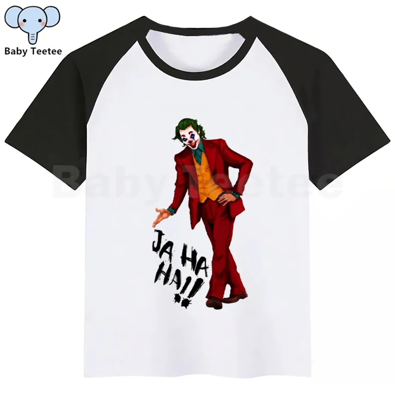 Joker Joaquin Phoenix New Kids Girls Boys Summer Casual Tshirt Printed Children Clothes Tops Cute Kids Baby Short Sleeve T-shirt - Цвет: BlackB