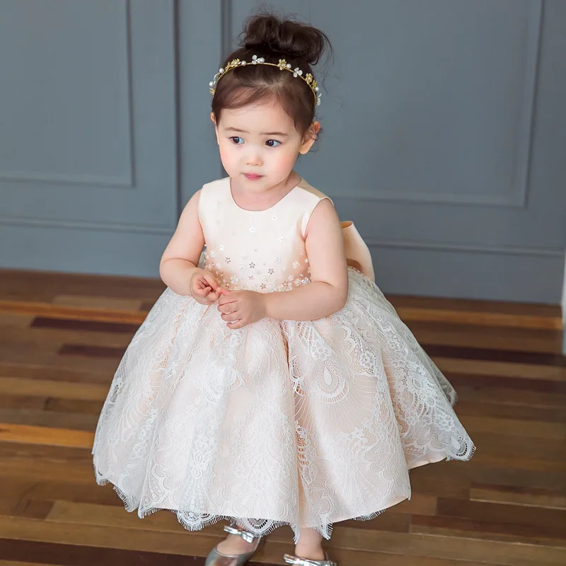 

Sequin Infant Clothing Newborn Baptism Lace First Birthday Christening Dress For Baby Girl Princess Party Wedding Evening Gown