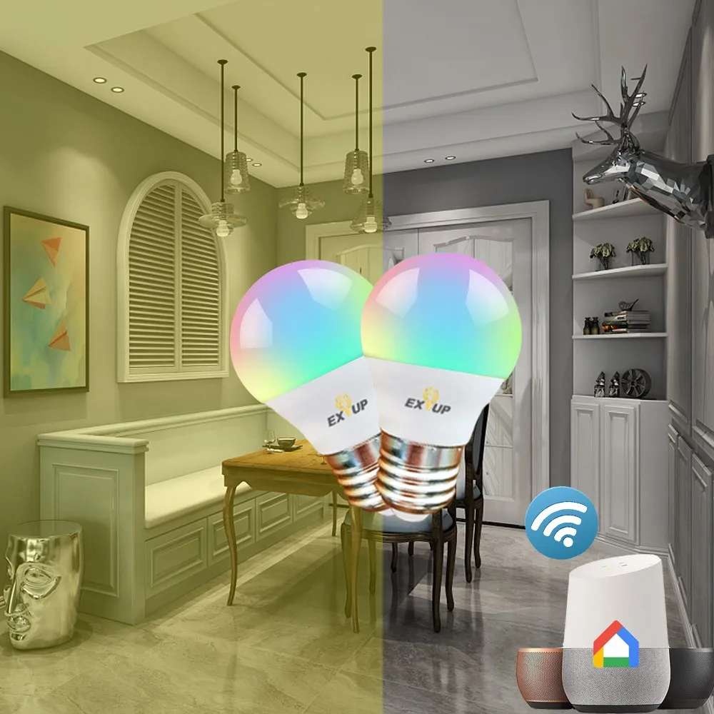 Finether A45 умный светильник с голосовым управлением Amazon Alexa Google HOME TmallGenie пульт дистанционного управления красочный светильник светодиодный E27