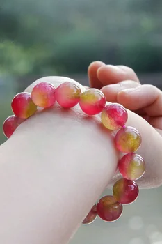 

Character Pavilion Watermelon Single Circle Bracelet Tourmaline Like Tourmaline Hand String Crystal Ornaments Woman Lovers Gift