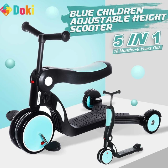5 In 1 Children Scooter Skateboard 3 Wheel Infant Shining Scooter-Car Baby-Walker Kids Flashing Push Scooter Doki Toy 2021 1