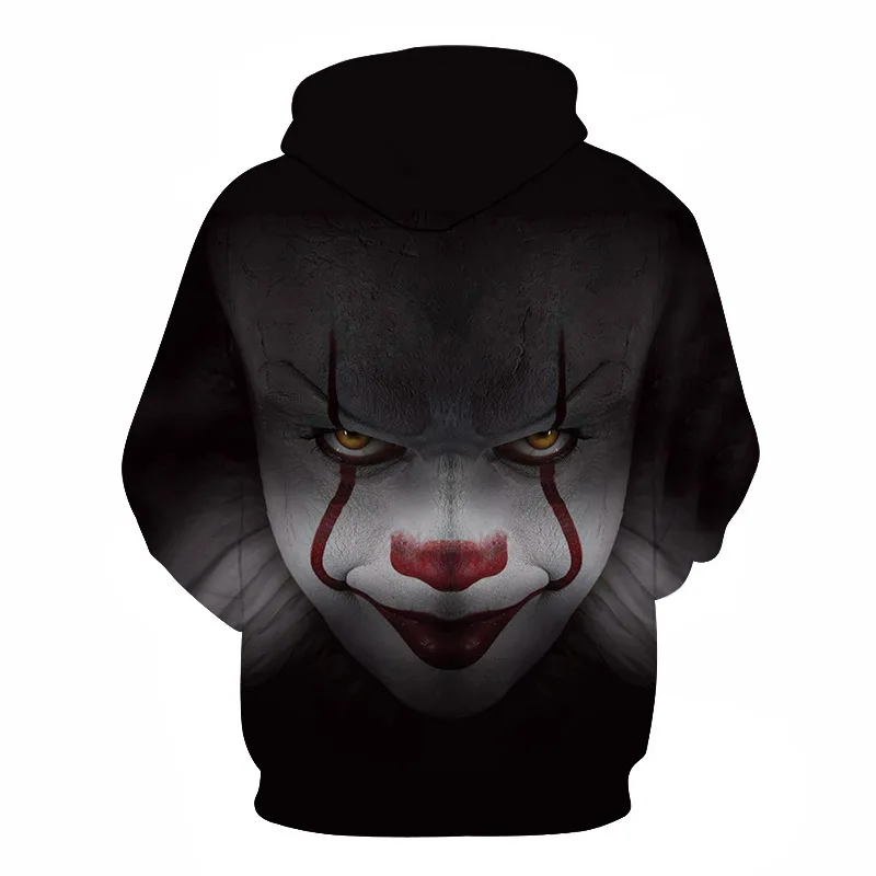 Аниме Толстовка с капюшоном Стивен Кинг's It Pennywise ужас костюм клоуна для косплея верхние пальто для мужчин и женщин
