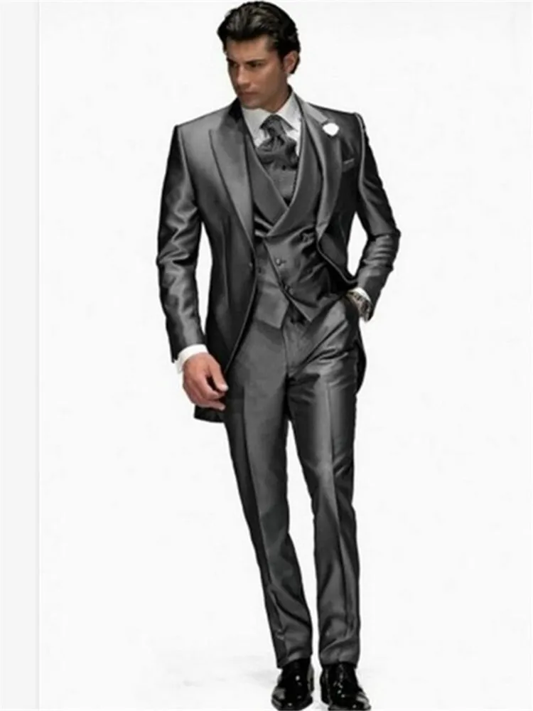Классический мужской костюм смокинг Noivo Terno Slim Fit Easculino вечерние костюмы для мужчин на одной пуговице серый смокинг жениха