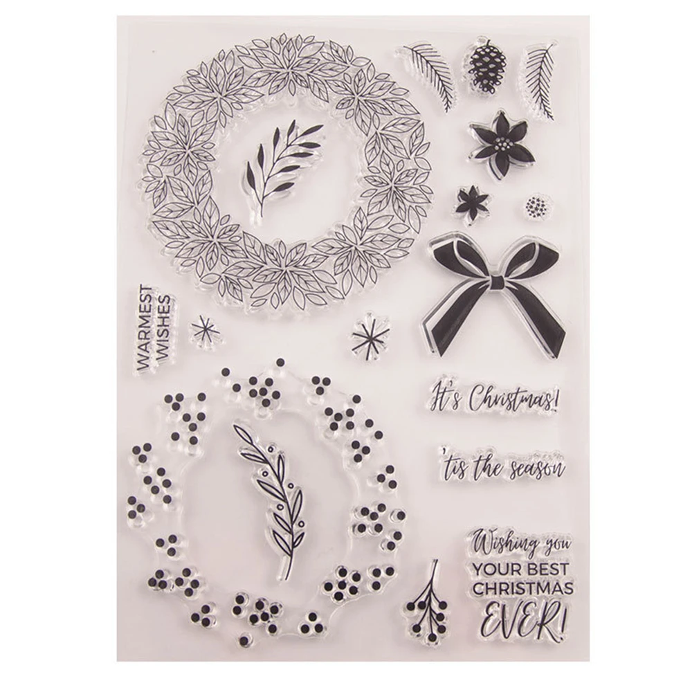 Bownot Transparent Silicone Clear Stamps For Scrapbooking Kids DIY Handmade Photo Album Decor Rubber Christmas Stamp