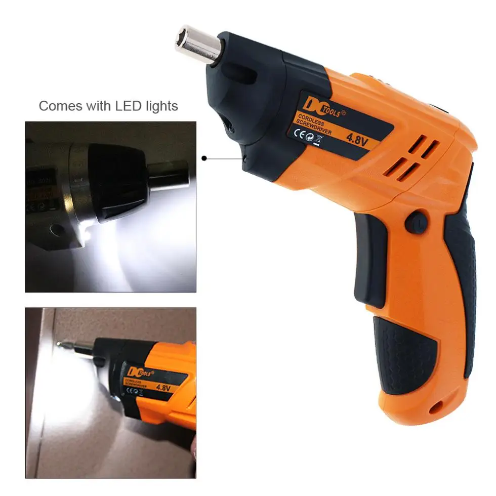 DCTOOLS 47 шт./компл. 4,8 V АККУМУЛЯТОРНАЯ Отвертка с 220V ЕС вилка сцепления аксессуары для мотоциклов и Гибкие Соединительные звенья для штамповки винты