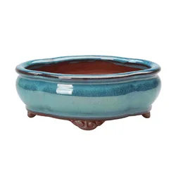 Elegant Chinese Bonsai Flowerpot - Purple Sands Ceramic Planter (15cmx5.2cm)